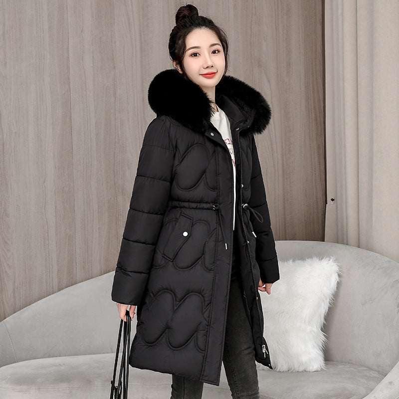 Manteau en coton et col en fourrure