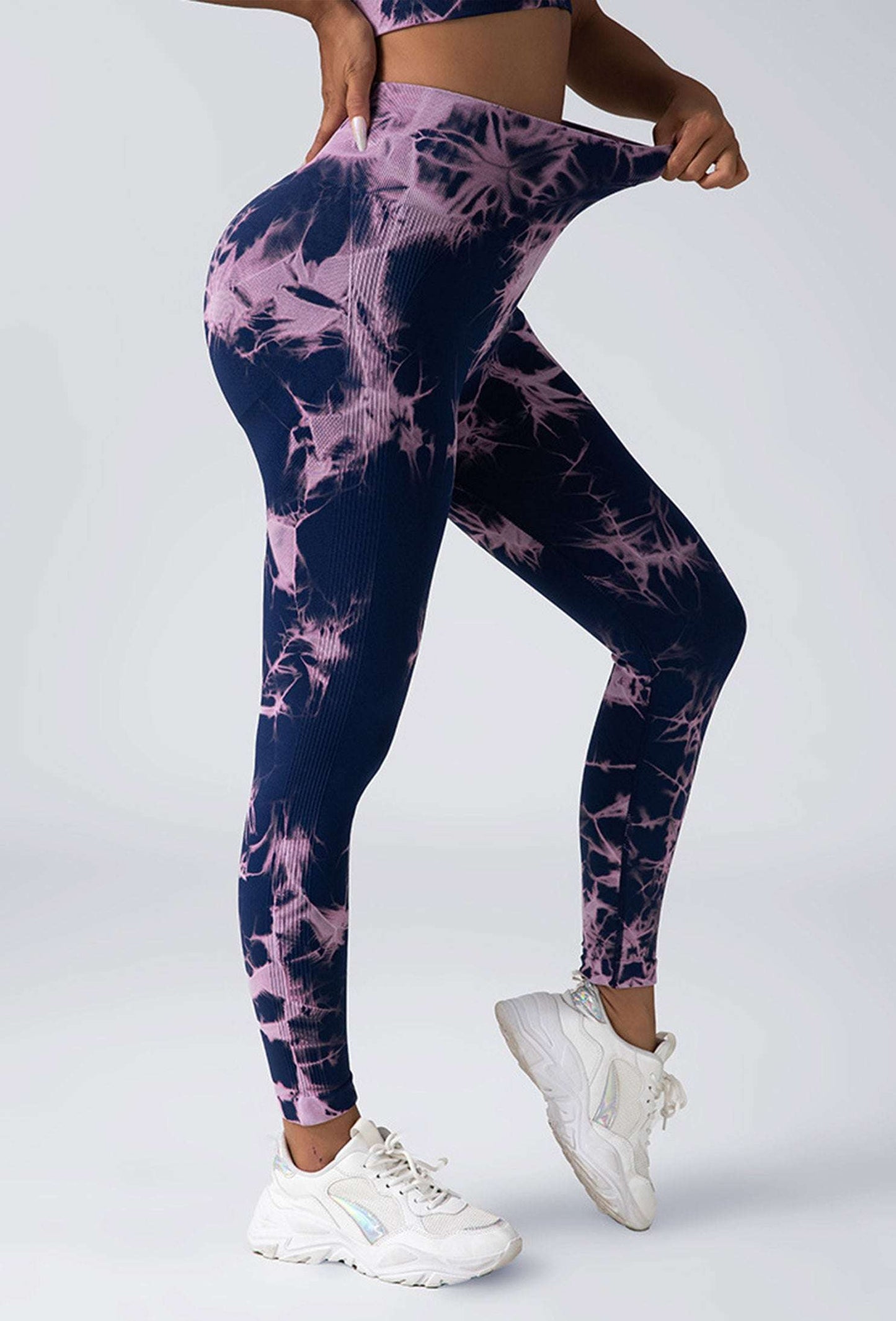 Legging de yoga à taille haute motif tie-dye