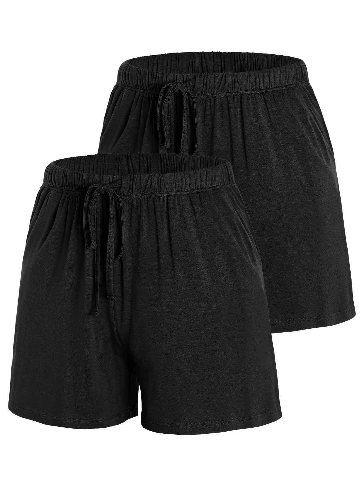 ROSYLINE Womens Shorts Sleep Lounge Shorts for Women Pj Sleep Bottoms with Pocket 2 Packs