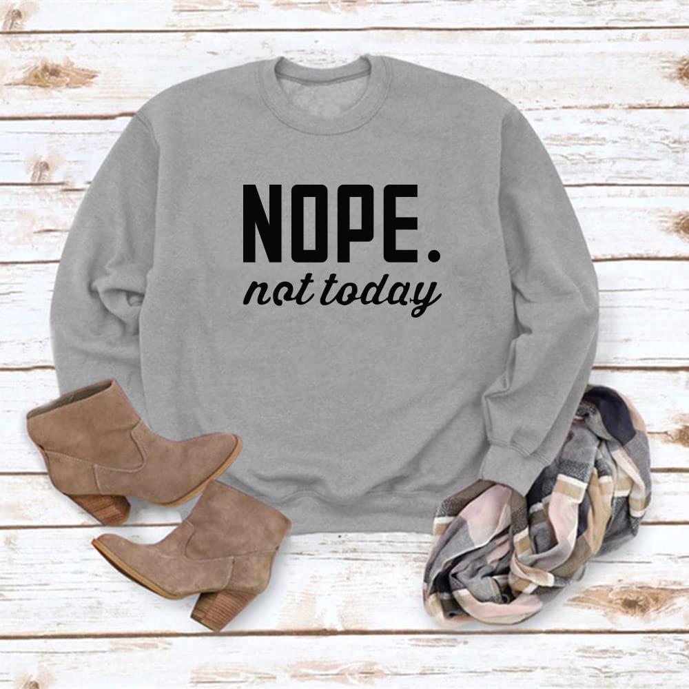 ALAPUSA Nope Not Today Shirt Women| Women's Cute Long Sleeve Shirt | Classic Graphic Sweatshirt - Boutique en ligne à rabais