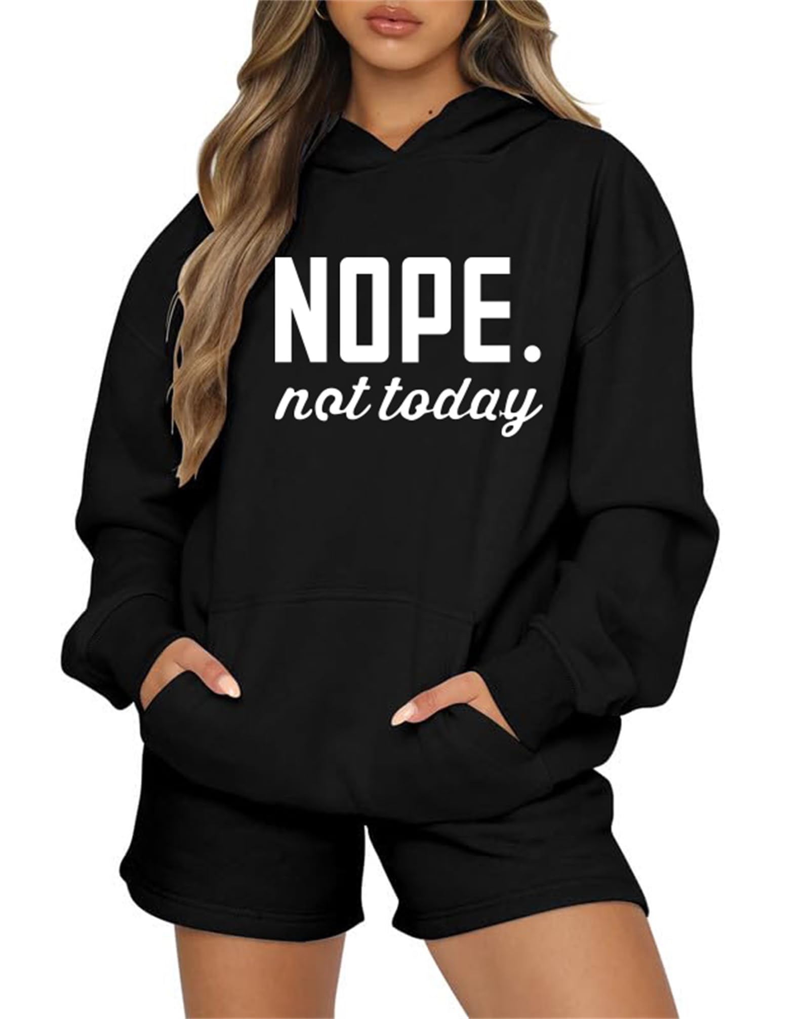 ALAPUSA Nope Not Today Shirt Women| Women's Cute Long Sleeve Shirt | Classic Graphic Sweatshirt - Boutique en ligne à rabais