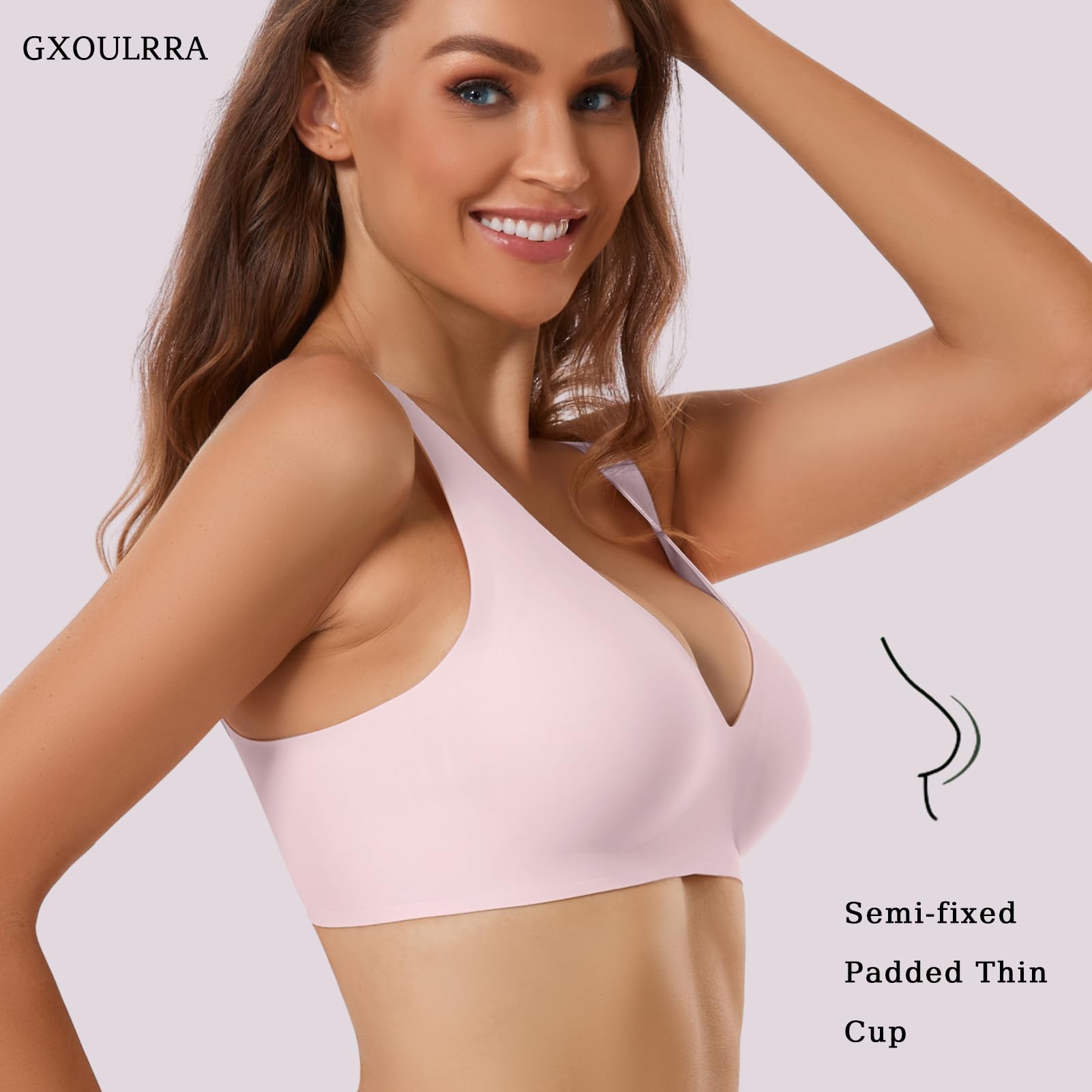 GXOULRRA Deep V Bras for Women Comfort Wireless Bras Bralettes Adjustable No Underwire with Bra Extender - Boutique en ligne à rabais