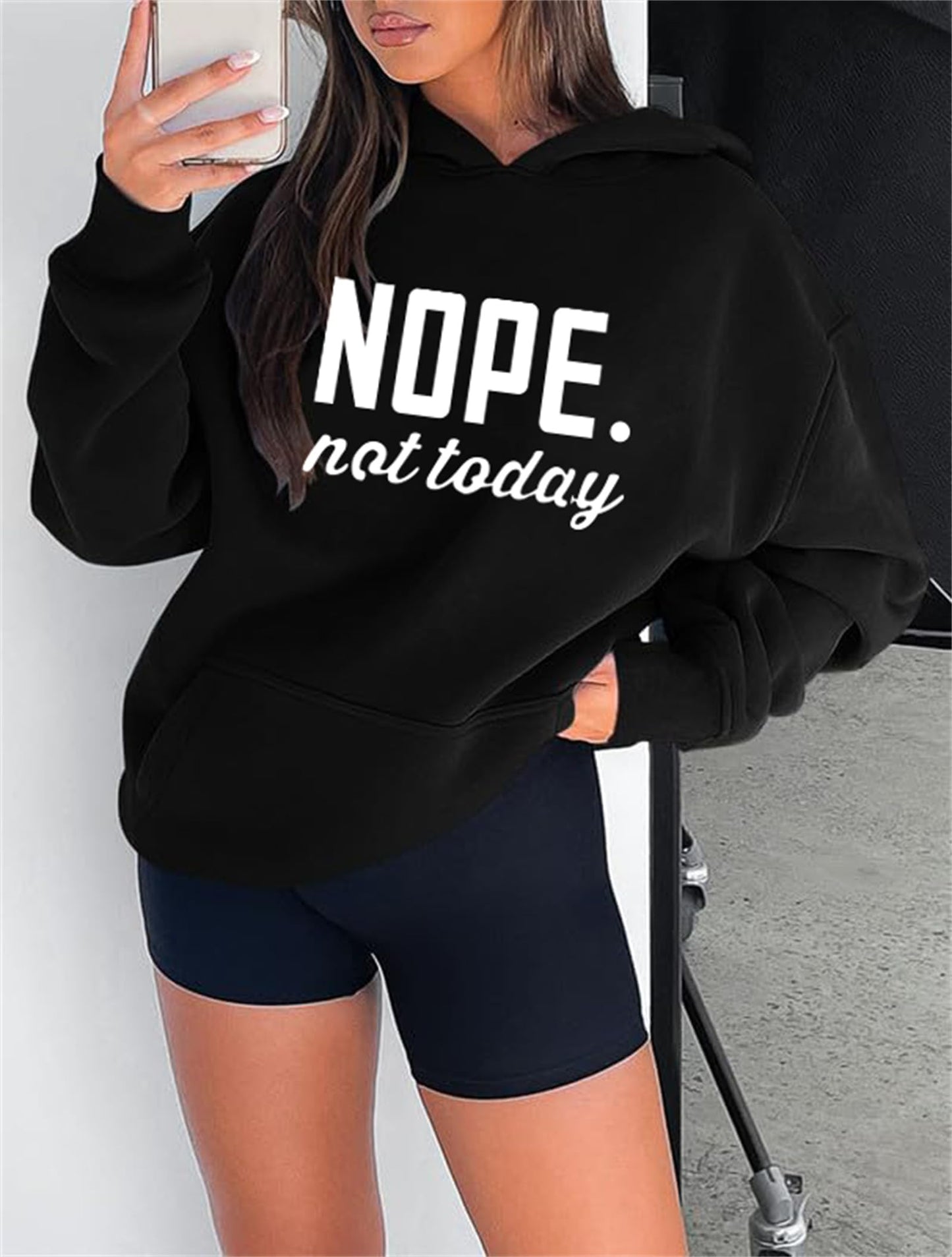 ALAPUSA Nope Not Today Shirt Women| Women's Cute Long Sleeve Shirt | Classic Graphic Sweatshirt - Boutique en ligne à rabais