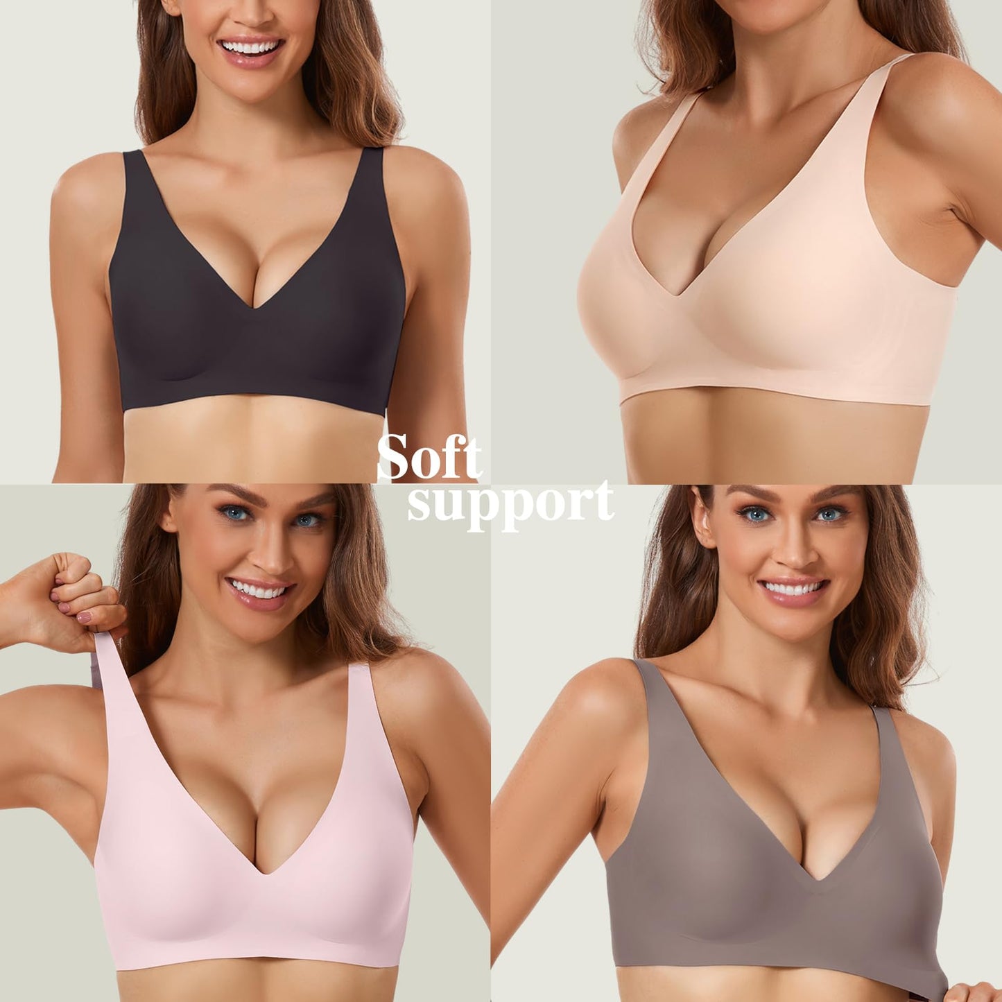 GXOULRRA Deep V Bras for Women Comfort Wireless Bras Bralettes Adjustable No Underwire with Bra Extender - Boutique en ligne à rabais