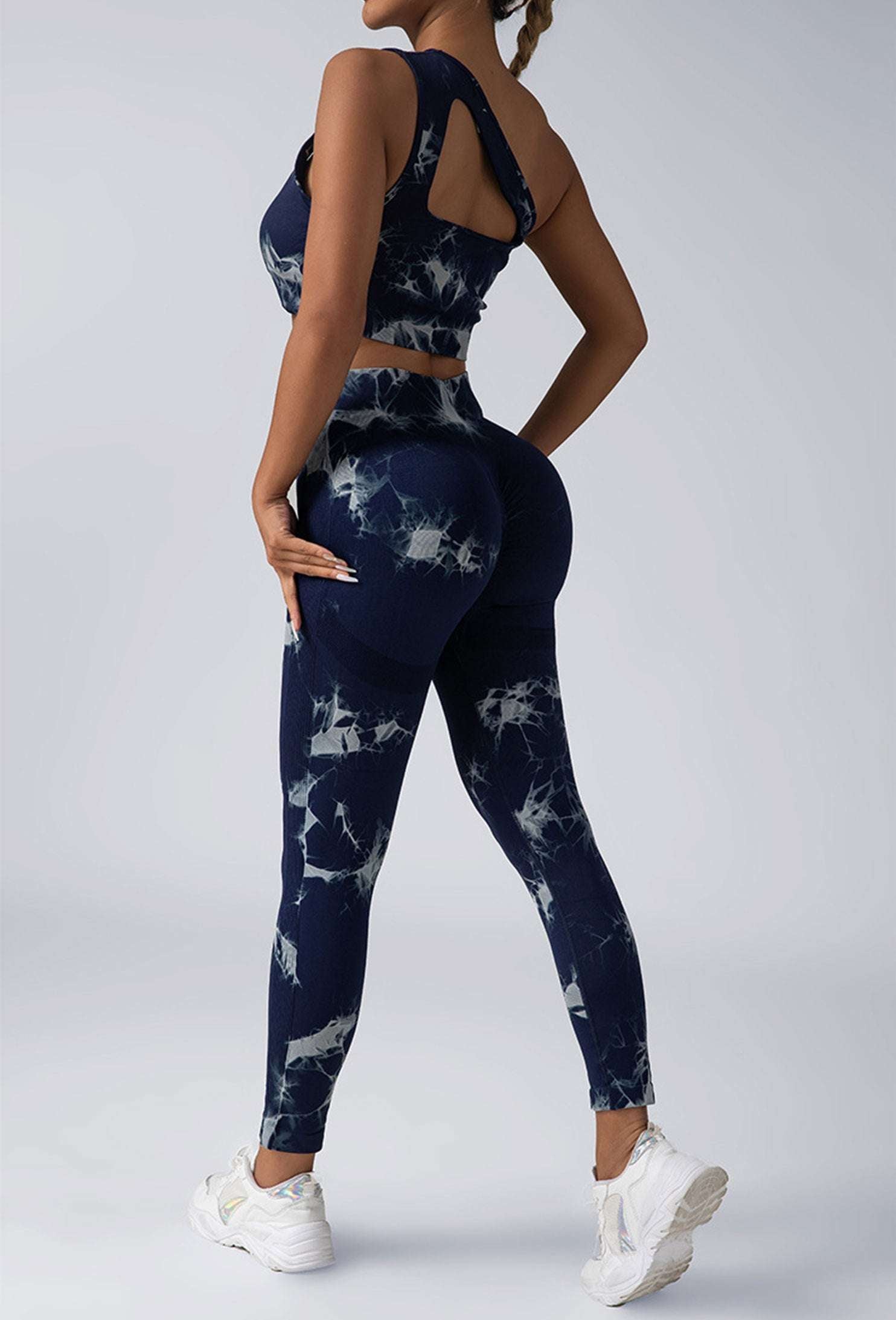 Legging de yoga à taille haute motif tie-dye