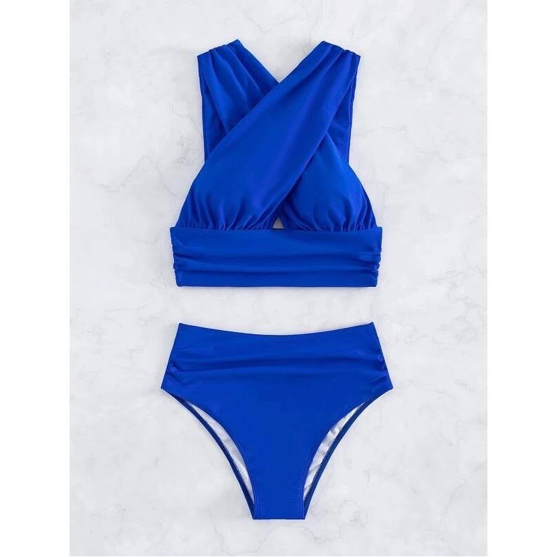 Maillot de bain croisé à l'encolure - Boutique en ligne à rabais