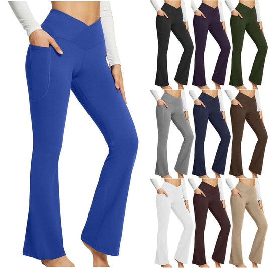 Pantalon de yoga à taille haute évasée